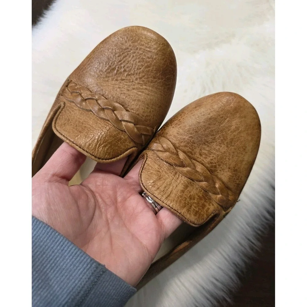 Bed Stu Brown Ballet Flats Braided Leather Slip On Boho Women's Size 7.5